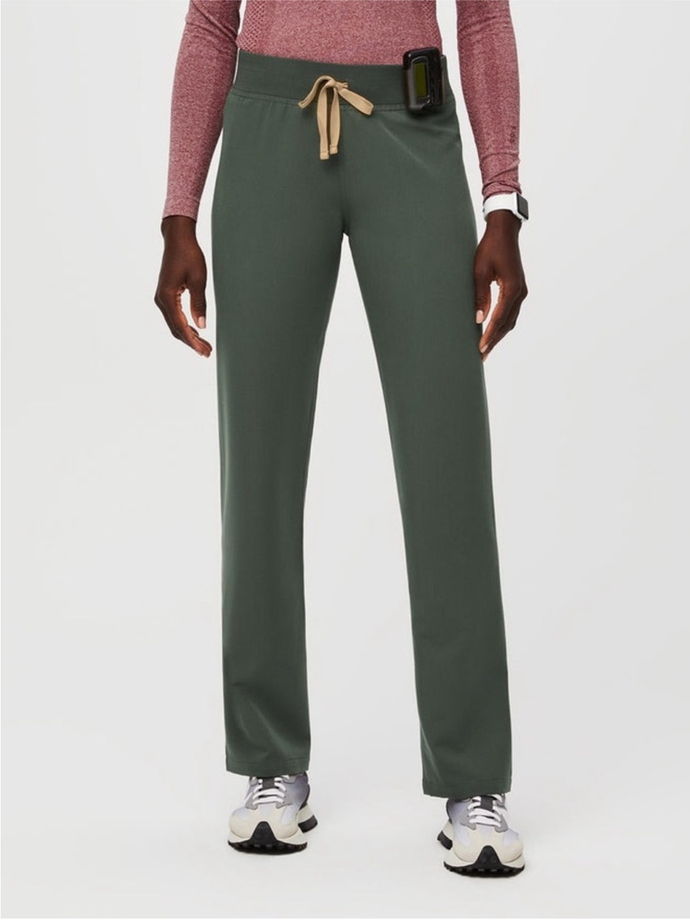 FIGS Women’s Livingston High-Waisted Straight-Leg Scrub Pant Moss Large Tall LT